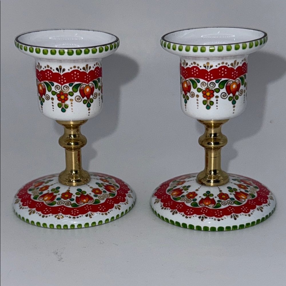 Sold
enamel candlesticks floral Email Studio Steinböck handmade in Austria 2.5”